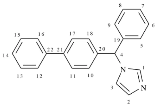 Fig. 1. Constitutional formula and atom numbering of BFZ 