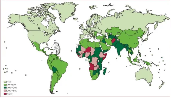 Figure  8.    Pneumococcal  mortality  rate.  Pneumococcal  deaths  in  children  aged  1–59  months per 100000 children younger than 5 years (HIV-negative pneumococcal deaths  only)