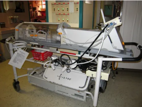 Figure 5.2.2. MRI Compatible Incubator used in our study. Ventillator and built in head coil are important part of the system.