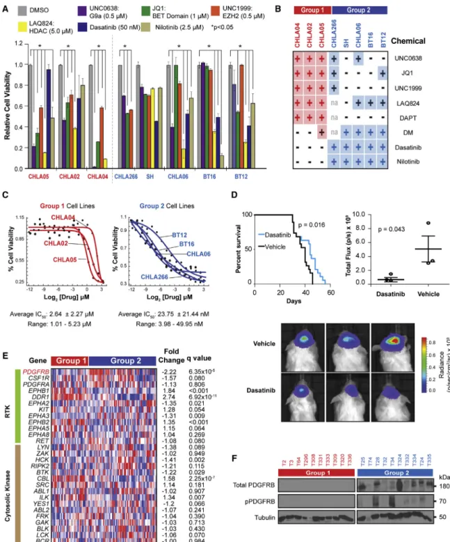 Figure 6. Subgroup-Specific Effect of Signaling and Epigenetic Pathway Inhibitors on ATRT Cell Growth