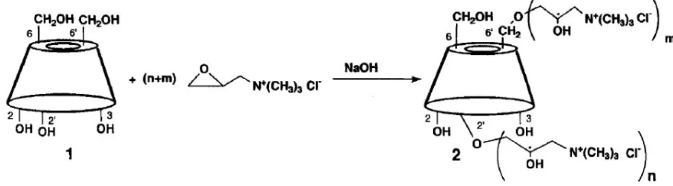 5. ábra: A kvaterner ammónium-ß-ciklodextrin szintézise [23] 