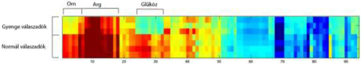 22. ábra. Az L-argininnel végzett kísérlet vizeletmintáinak 600 MHz  1 H NMR spektrumai alapján készült  CLASSY ábrák részletei