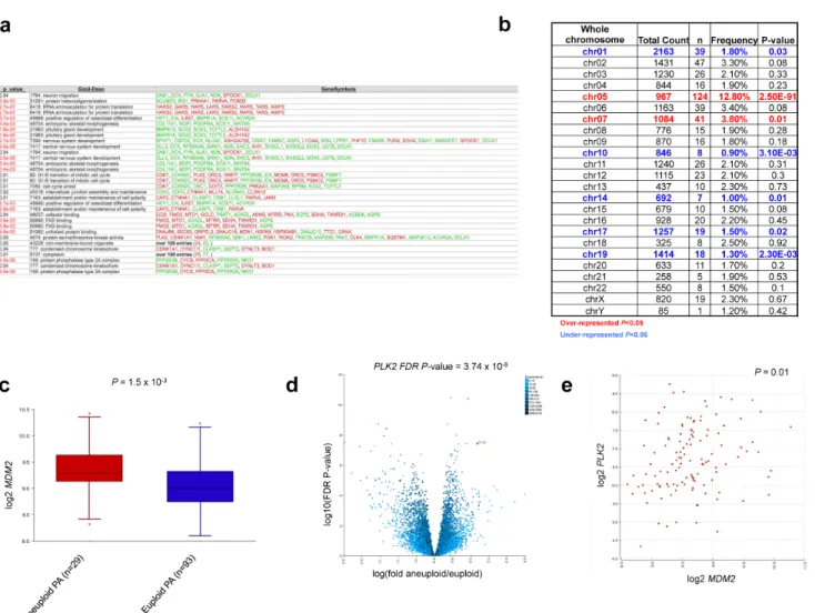 Figure 3: Comparative gene expression analysis identifies specific pathways aberrantly regulated in aneuploid tumors