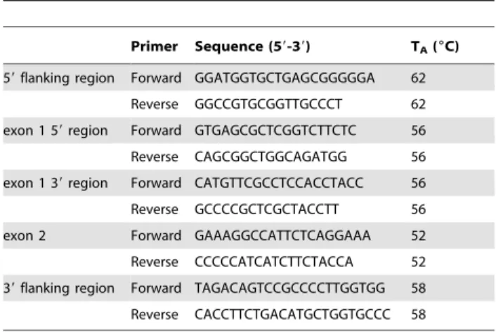 Figure 1. The three polymorphisms identified in the dog OXTR gene. The figure shows the canine OXTR gene with exons 1 &amp; 2, the intron and the surrounding regulatory regions