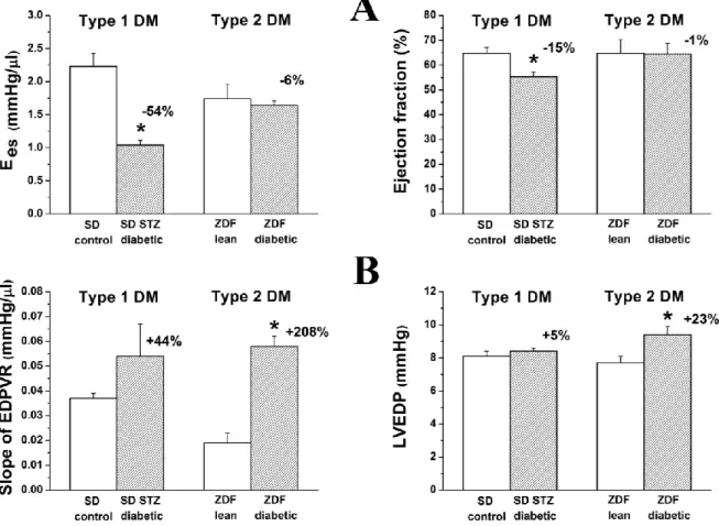 Figure 1. Cardiac dysfunction in T1DM and T2DM models 