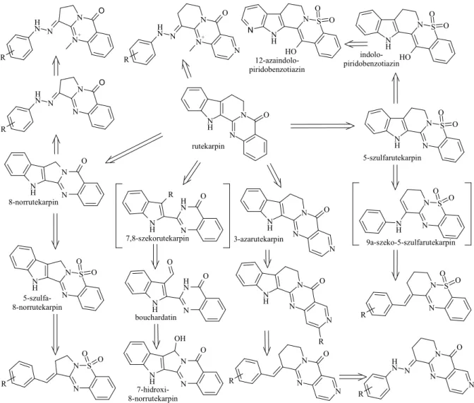 9. ábra Az elıállított vegyületek bioizoszter származtatása rutekarpinból. 