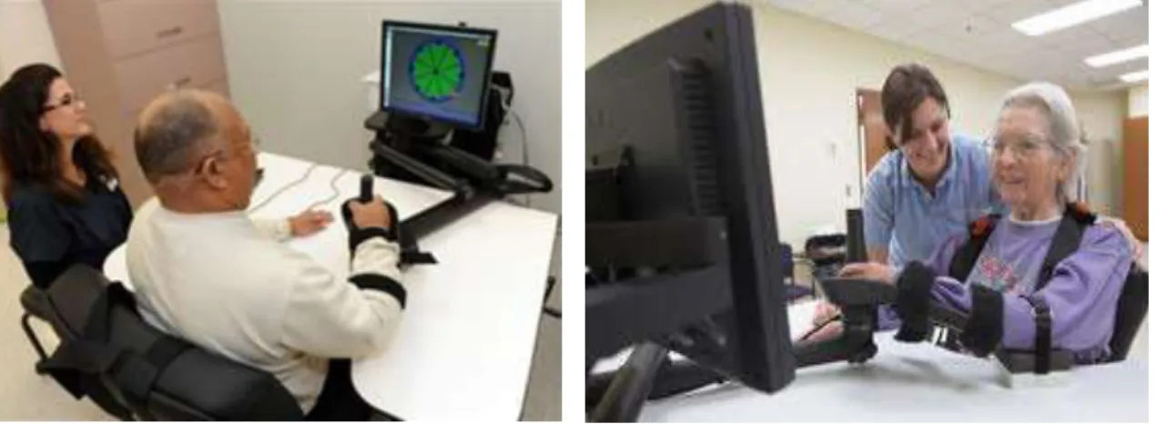 5. ábra: MIT-Manus/InMotion2/ARM robot terápia közben 