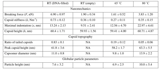Table  1.  Nanomechanical  and  topographical  parameters  of  T7  bacteriophage  capsids  and 581 