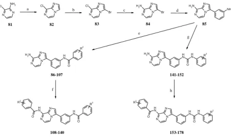 Figure  4.  Synthesis  of  the  imidazo[1,2-a]pyrazine  derivatives.  Reagents  and  conditions:  (a)  Bromoacetaldehyde  diethyl  acetal,  48%  aq
