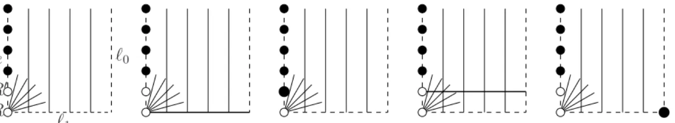 Figure 1: The four types of smallest resolving sets for affine planes of order q ≥ 23.