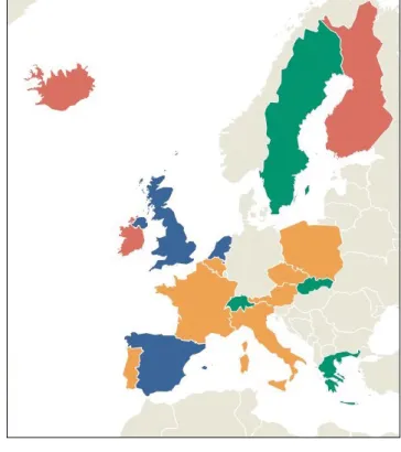 1. ábra 17 európai ország kategorizálása a vesecsereprogramjuk fejlett- fejlett-sége szerint: 1