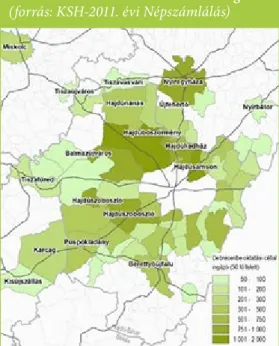 1. táblázat: Eszközválasztási megoszlás  Debrecen belső helyváltoztatásában, 2016  (forrás: A DMJV 2016-os közlekedési  felmé-rés adatai alapján saját szerkesztés)