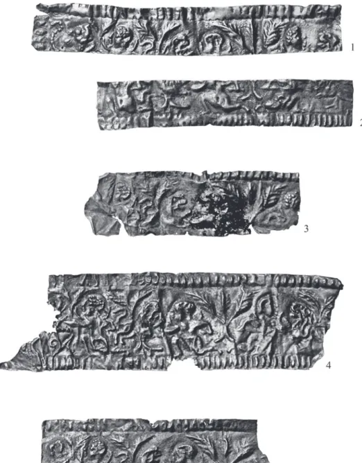 Fig. 8  Fragments 9-13, Kunágota (Kom. Békés / H), archive photos: 1 fragment 9. – 2 fragment 10