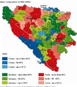 6. ábra. Bosznia-Hercegovina etnikai térképe 2006-ban 