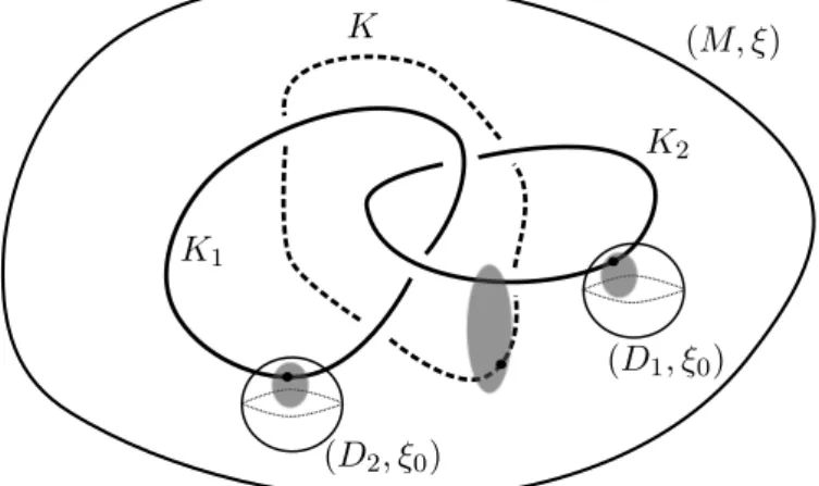 Figure 2: Three overtwisted disks are drawn in grey.