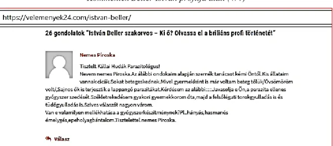 A Beller Istvánról szóló, korábban említett cikk (3. és 4. kép) alatti kommentek azzal válnak  gyanússá, hogy bár a cikk szövegében ki lett cserélve a szakértő neve, a kommentekben  válto-zatlanul Kállai Hudákra reflektálnak a kommentelők (13