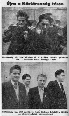 6. kép. A Szabad Föld 1957. április 28-i száma  John Sadovy és egy ismeretlen magyar  fotóripor-ter felvételével a 6