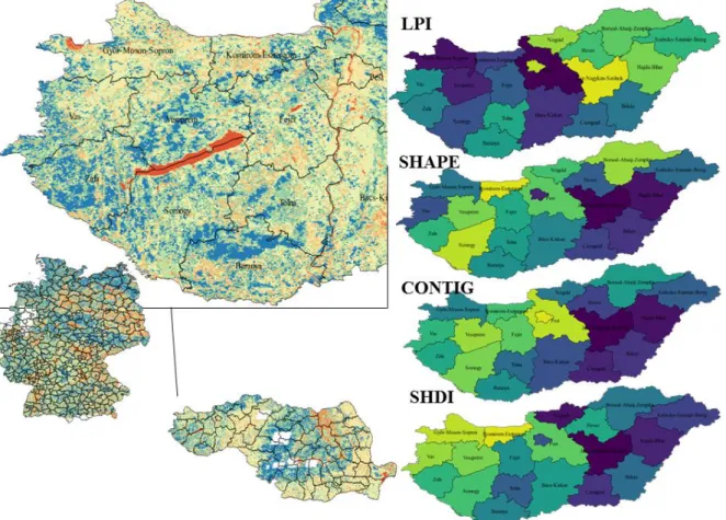 Figure 3.  Land cover classification, and quantification of spatial heterogeneity indices   