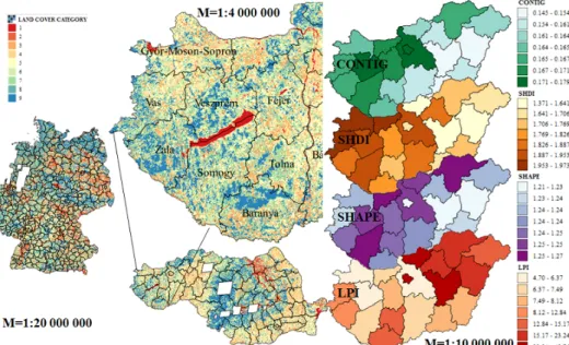 Figure 3. Land cover classification, and quantification of spatial heterogeneity indices  3