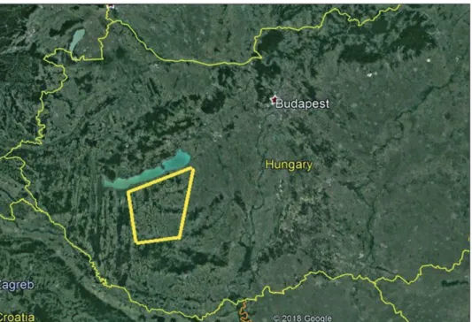 Fig. 1.: The investigated area in Hungary