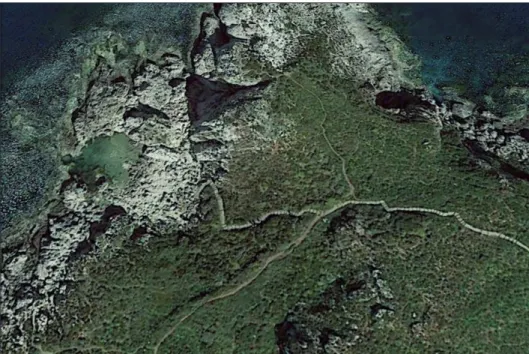 Fig. 3: Areal view of the second collecting site at Capo di Milazzo