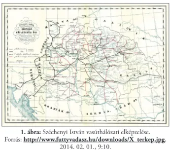 1. ábra:   Széchenyi István vasúthálózati elképzelése.  