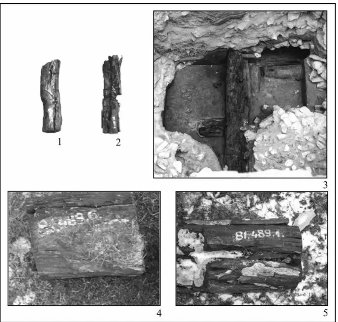 Fig. 5. 1–2: The photos of the beams acc. no. 81.489.6 and 81.489.1 (Szfv8 and Szfv7) from the King St
