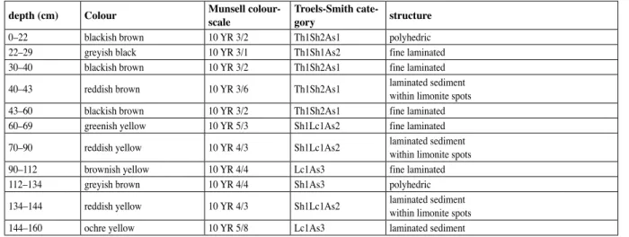 Table 2. The identified layers of the undisturbed core sequence from Sic