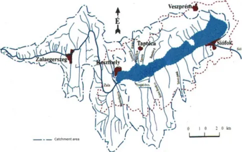 Fig. 1. Catchment area of the Balaton Lake.  
