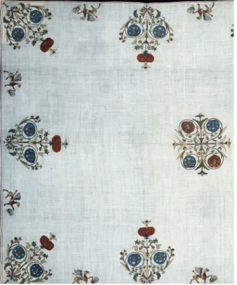 3. ábra. Úrasztali terítő, Észak-Magyarország, 17. század  közepe, részlet, Iparművészeti Múzeum, ltsz.: 19.461 