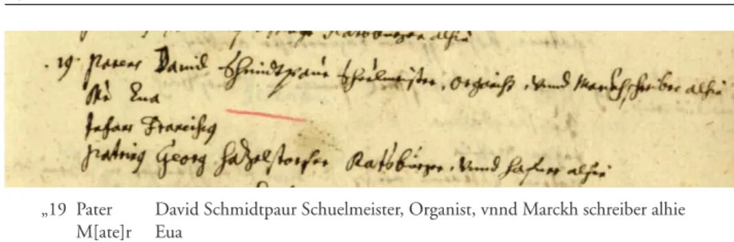 1. kép. Anyakönyvi bejegyzés Franz Schmidbaur születésérôl (1652. szeptember 19.)