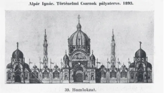 3. kép  Alpár Ignác: Történelmi Csarnok pályaterve, 1893. Forrás: Budapesti Építőmesterek  Ipartestülete IV