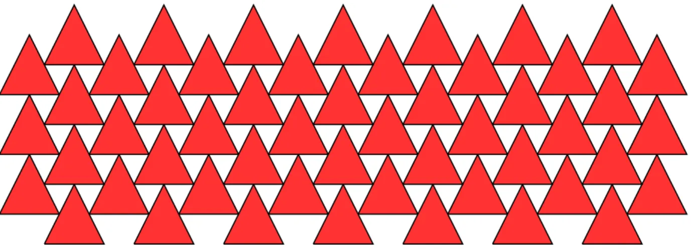 Figure 1: Periodic tiling with no two triangles sharing a side.