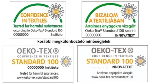 7. ábra Az OEKO-TEX 200-as szabvány szerint tanúsított termékek megkülönböztető minőségjelei 