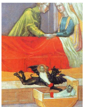 1. kép. Szent István vértanút csecsemőkorában elcseréli az ördög. 