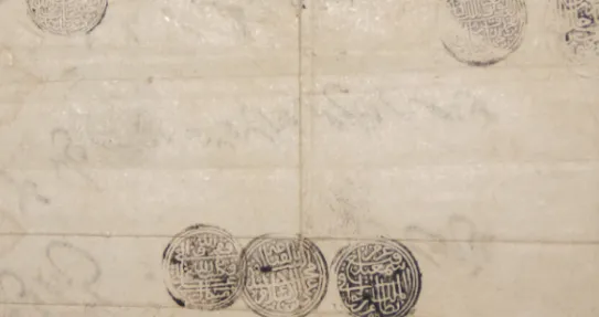 Figure 7. Six seals on the back of the 896/1491 Decree 
