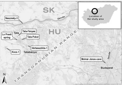 Fig. 1. Map of the target area and the investigated monitoring points 