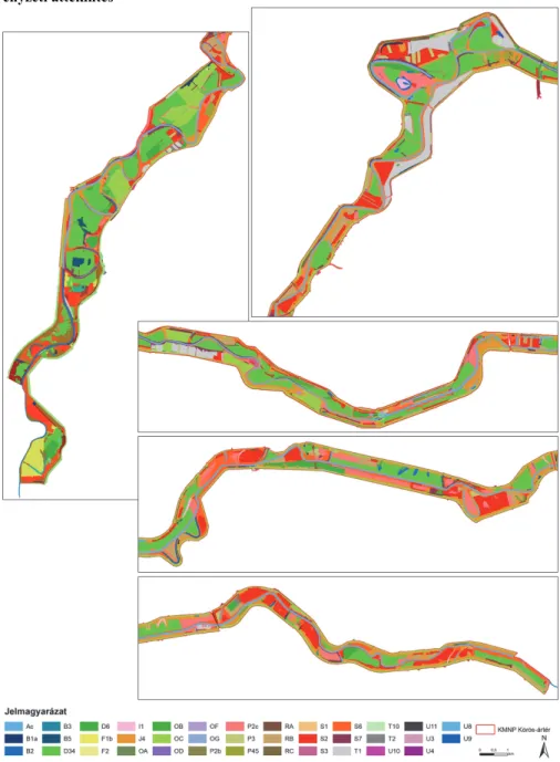 2. ábra A Hármas-Körös hullámterének élőhelytérképe (M OLNÁR  – B IRÓ  2015)  Figure 2