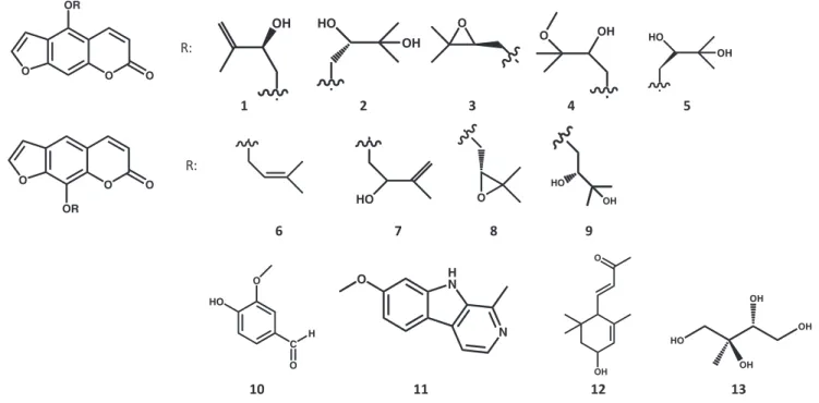 Figure 1. Secondary metabolites isolated from Ducrosia anethifolia .