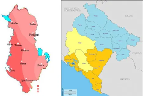 Table 1: Characteristics of climate zones in Albania, Montenegro and Serbia 