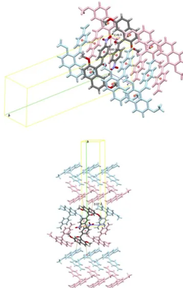 Figure  6.  Spatial  organization  of  centrosymmetric  dimeric  molecular aggregate of homologue