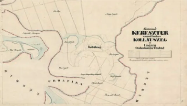 7. ábra. A vizsgált terület 1855-ben   (forrás: https://maps.hungaricana.hu/hu/