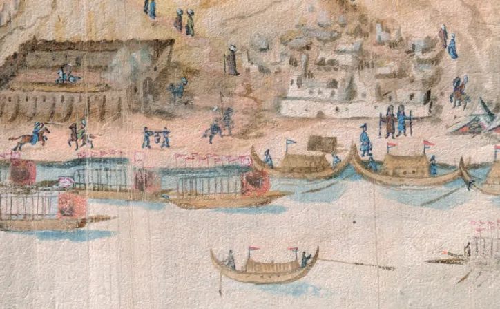 Figure 5. Ottoman soldiers. Section from a representation of Buda in watercolours, circa 1600