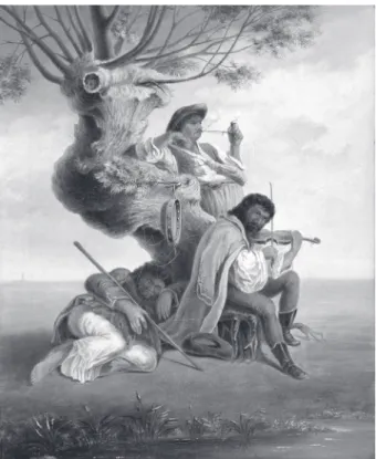 Fig. 1. Ferenc Pongrácz: Gypsy Playing a Fiddle,   oil on canvas, 1836; Budapest, MNG