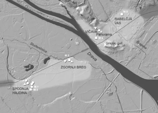 Fig. 2. Topography of Poetovio with locations of Mithraeums and others main sanctuaries