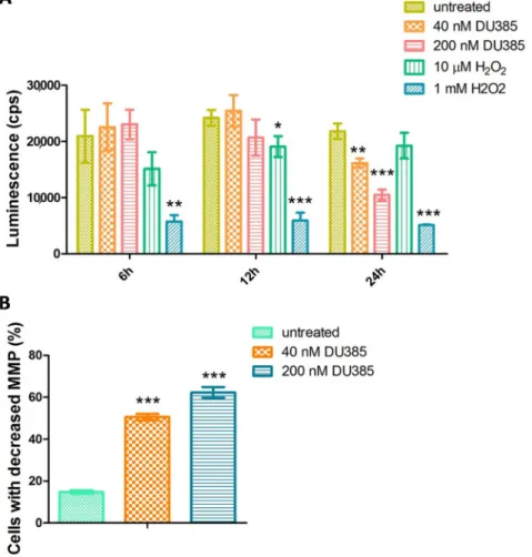 Figure 4. Imidazo[1,2-b]pyrazole-7-carboxamide DU385 exerted oxidative stress of MV-4-11 cells