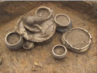 Fig. 3. Grave pottery in Grave 1051 at Ludas  (photo: Gábor Farkas)