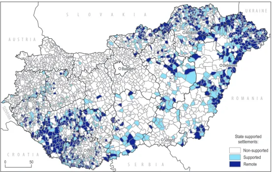Fig. 2. State supported areas in Hungary. Source: Authors’ edition based on the 105/2015 (IV