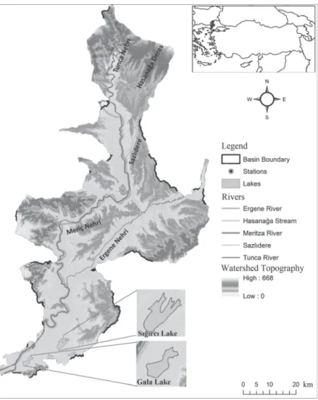 Fig. 1. Meriç River Basin and investigated lakes