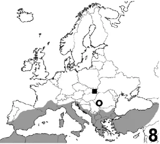 Figure  8.  Distribution  of  Eupithecia  oxycedrata  in  Europe. 